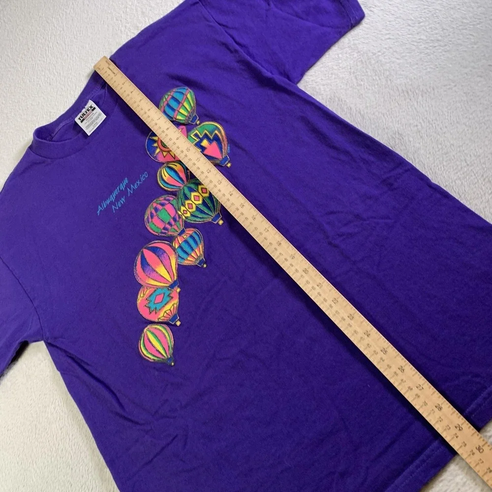 Vintage Albuquerque New Mexico Shirt Mens Large Purple Balloon Tultex 90s USA - Picture 5 of 7